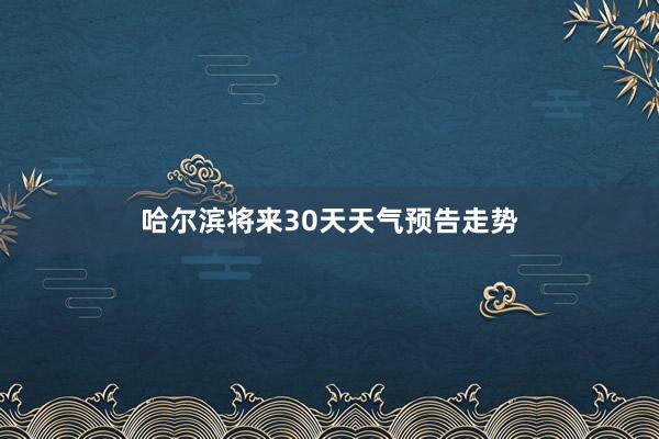 哈尔滨将来30天天气预告走势